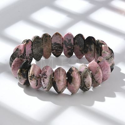 Bicone Natural Rhodonite Beads Stretch Bracelets for Women Men BJEW-C097-05B-1