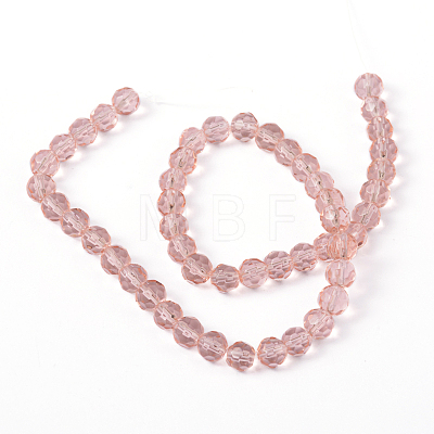 Faceted Glass Round Beads Strands X-GF6mmC40-1