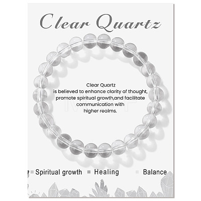 Synthetic Quartz Crystal Beaded Stretch Bracelets PW-WG7FE75-05-1-1