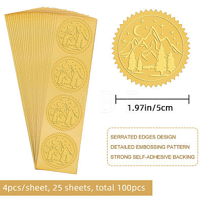 Self Adhesive Gold Foil Embossed Stickers DIY-WH0211-157-1