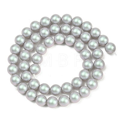 Frosted Glass Pearl Beads Strands GLAA-A044-08A-14-1
