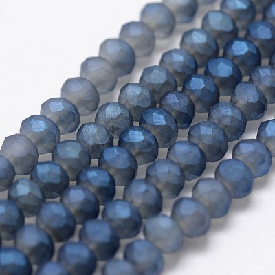 Full Rainbow Plated Faceted Rondelle Glass Bead Strands X-EGLA-L007-I01-4mm-1