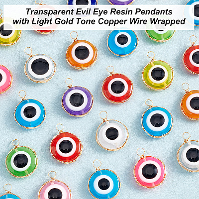 30Pcs Transparent Evil Eye Resin Pendants FIND-AR0003-04-1