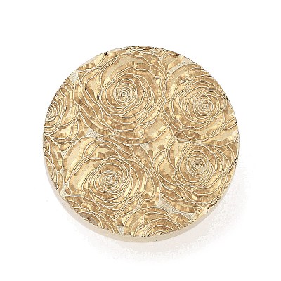 Texture Theme Roung Brass Stamp Head AJEW-M036-06E-G-1