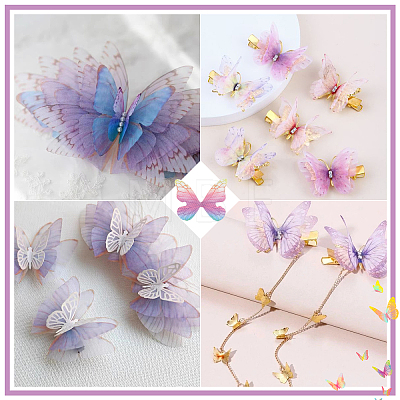 160Pcs 16 Style Polyester Fabric Wings Crafts Decoration DIY-SC0019-39-1