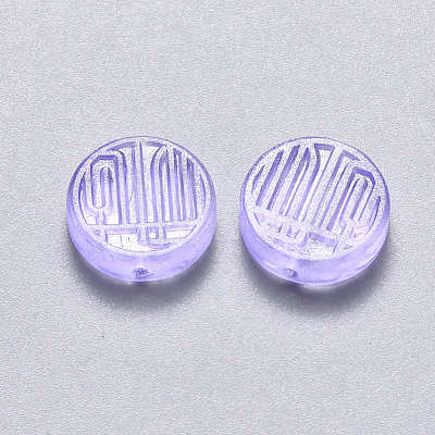 Transparent Spray Painted Glass Beads GLAA-S190-007A-02-1