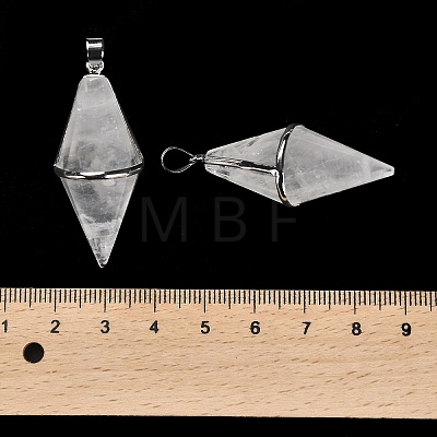 Natural Quartz Crystal Pointed Pendants G-F763-04P-01-1