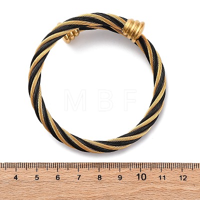 304 Stainless Steel Torque Bangles for Women BJEW-P310-24MC02-1