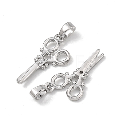 Brass Micro Pave Clear Cubic Zirconia Pendants CU-L277-08P-1