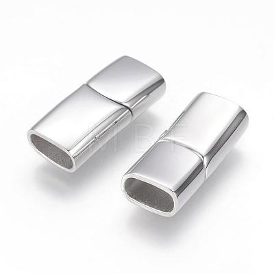 304 Stainless Steel Magnetic Clasps with Glue-in Ends STAS-G143-80P-1