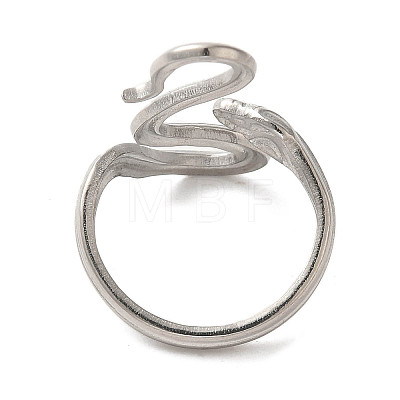 304 Stainless Steel Open Cuff Ring RJEW-C068-01B-P-1