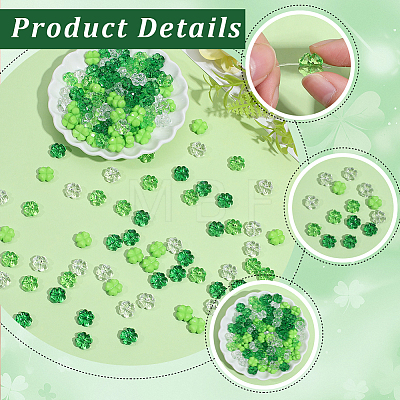 200Pcs 4 Colors Opaque & Transparent Acrylic Beads OACR-SP0002-40-1