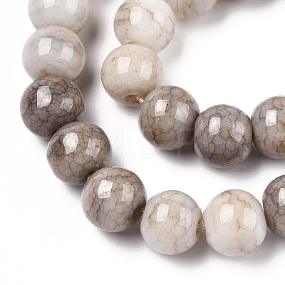 Opaque Crackle Glass Round Beads Strands X1-GLAA-T031-01M-1