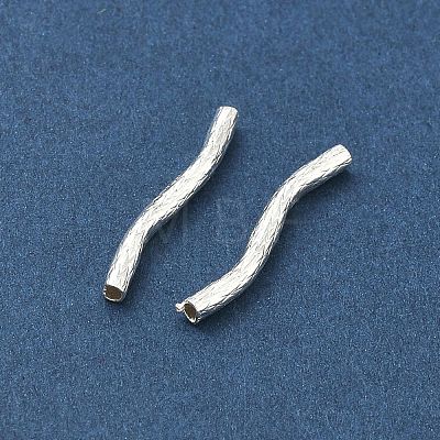Brass Wavy Tube Beads KK-H532-36B-S-1