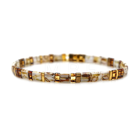 Vintage Style Glass Seed Beaded Stretch Bracelets for Women XA7418-6-1