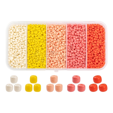 1900Pcs 5 Colors Baking Paint Glass Seed Beads SEED-YW0001-76B-1