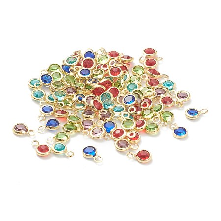Faceted Glass Charms KK-F826-05G-1