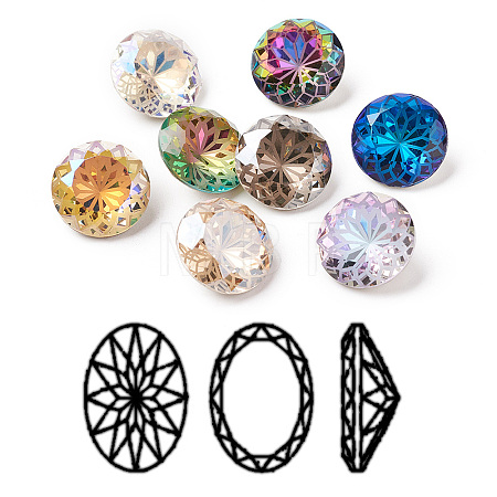 K9 Glass Rhinestone Pointed Back Cabochons RGLA-P030-06B-M01-1