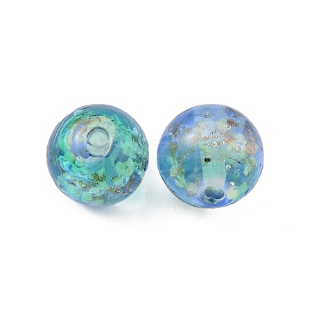 Handmade Gold Sand Lampwork Beads LS-LAMP-WH0001-10C-1