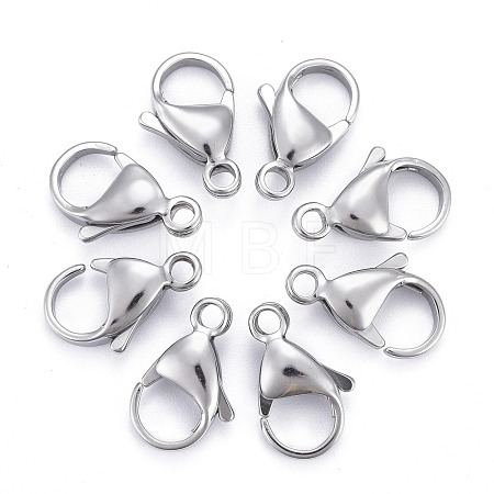 Tarnish Resistant 304 Stainless Steel Lobster Claw Clasps STAS-AB15-1