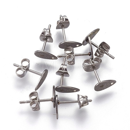 Tarnish Resistant 304 Stainless Steel Stud Earring Findings STAS-O119-12A-P-1