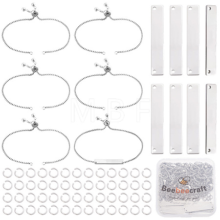 DIY 304 Stainless Steel Slider Bracelets Making Kits DIY-BBC0003-17-1