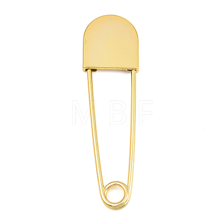 Alloy Extra Large Safety Pin Brooches PALLOY-P333-01G-1