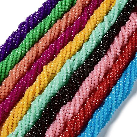 Baking Paint Imitation Jade Glass Bead Strands DGLA-A034-J6MM-A-1
