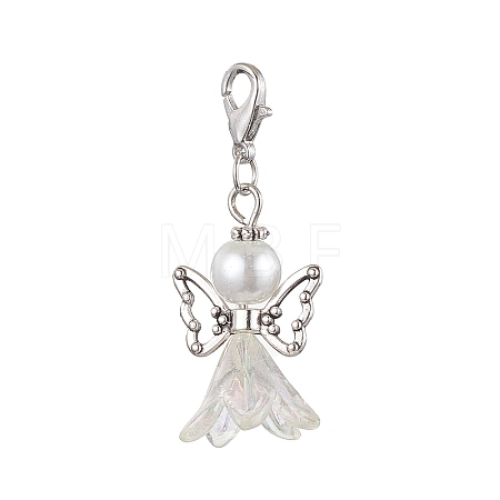 10Pcs Angel Acrylic & Glass Pendant Decorations AC-CJ44BC-AS-1