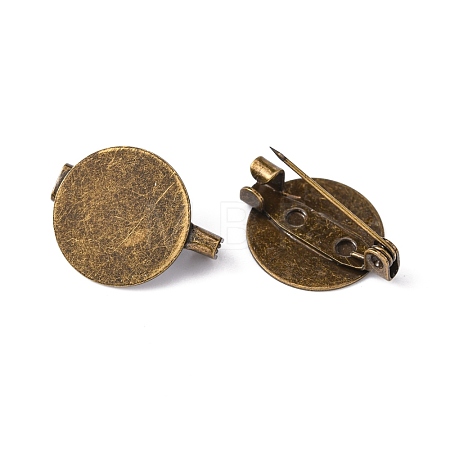 Brass Brooch Cabochon Settings X-KK-H090-1