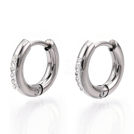 201 Stainless Steel Huggie Hoop Earrings X-STAS-S079-162B-1