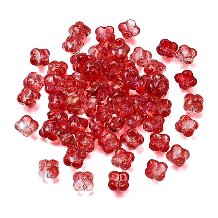 Electroplate Transparent Glass Beads GLAA-A045-03L-1