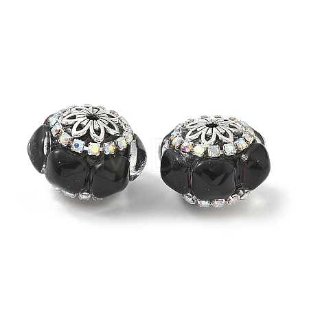 Acrylic Rhinestone Rondelle Beads CLAY-NH0003-02AS-04-1