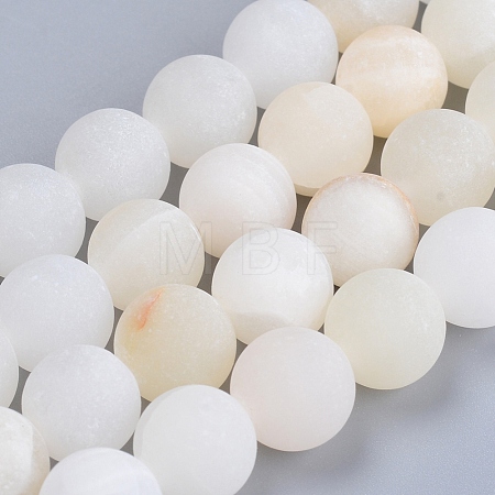 Natural Flower Jade(Afghanistan Jade) Beads Strands G-E266-12A-8mm-1
