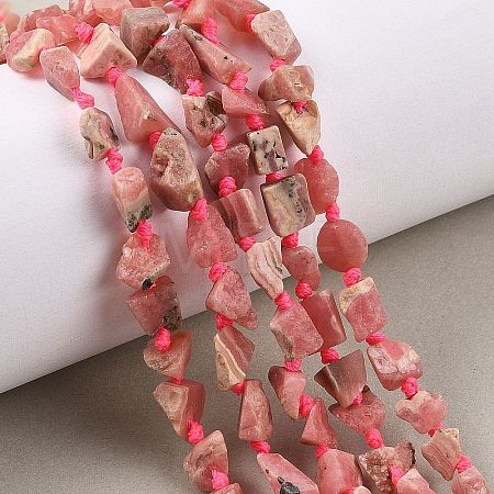 Raw Rough Natural Rhodonite Beads Strands G-D101-A02-1