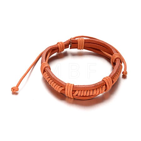 Adjustable Leather Cord Bracelets BJEW-M169-12B-1
