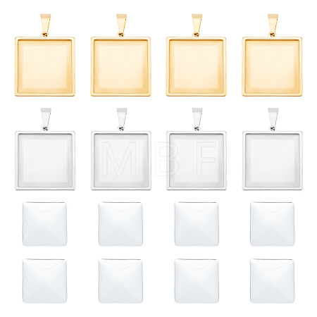 DIY Blank Square Pendant Making Kit DIY-UN0005-45-1