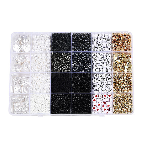 DIY 24 Style Acrylic & ABS Beads Jewelry Making Finding Kit DIY-NB0012-02B-1