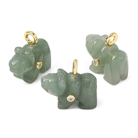 Natural Green Aventurine Carved Pendants G-H357-02G-12-1