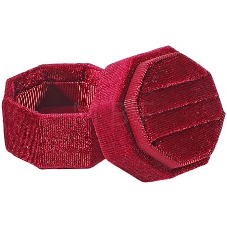 Velvet Cover Plastic Couple Ring Box VBOX-WH20003-001F-1