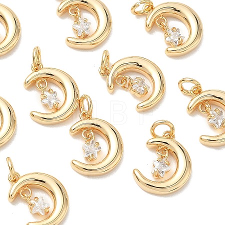 SHEGRACE Brass Micro Pave Cubic Zirconia Pendants XGRQ3D664-464G-1