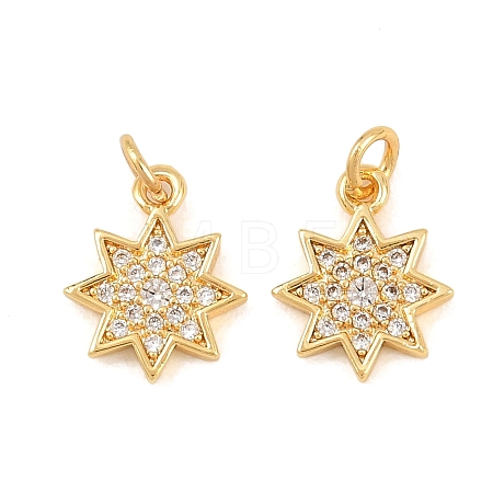 Brass Micro Pave Cubic Zirconia Charms KK-F927-09B-G-1