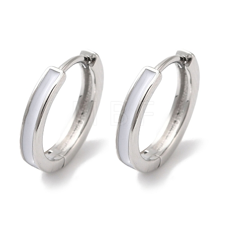 Ring Brass With Enamel Hoop Earrings for Women EJEW-U008-08P-1