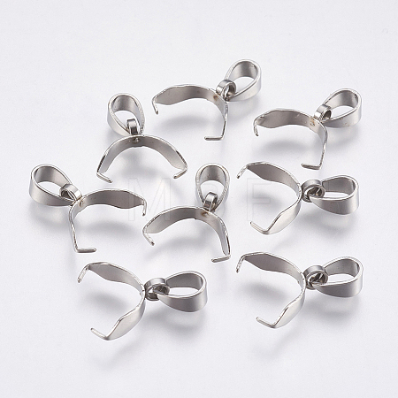 Non-Tarnish 201 Stainless Steel Pinch Bails X-STAS-G174-12P-1