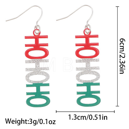 Christmas Alloy Enamel & Acrylic Stud Dangle Earrings FS-WG10992-30-1