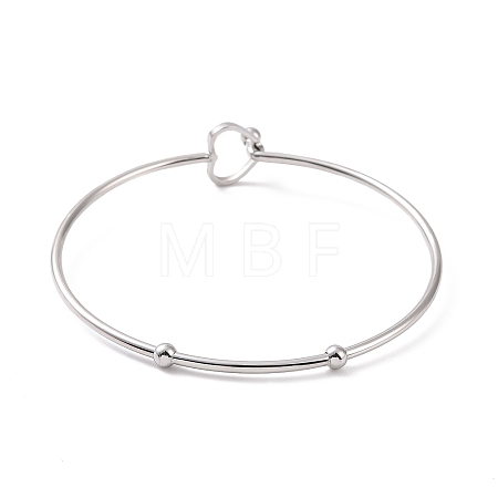 Non-Tarnish 201 Stainless Steel Hollow Out Heart Bangle BJEW-P285-01P-1