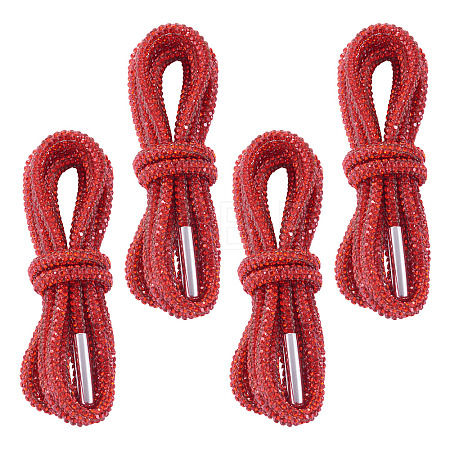 4Pcs Rhinestone Round Cord Shoelace FIND-TA0010-44P-02-1
