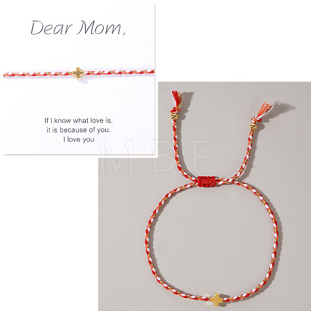 Mother's Day Adjustable Brass Bead Braided Bead Bracelets YE2550-17-1