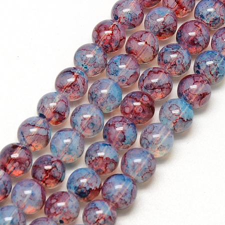 Baking Paint Glass Beads Strands X-DGLA-Q023-6mm-DB69-1