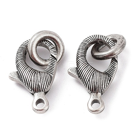 Rack Plating Brass Lobster Claw Clasp with Jump Rings KK-B076-06AS-1